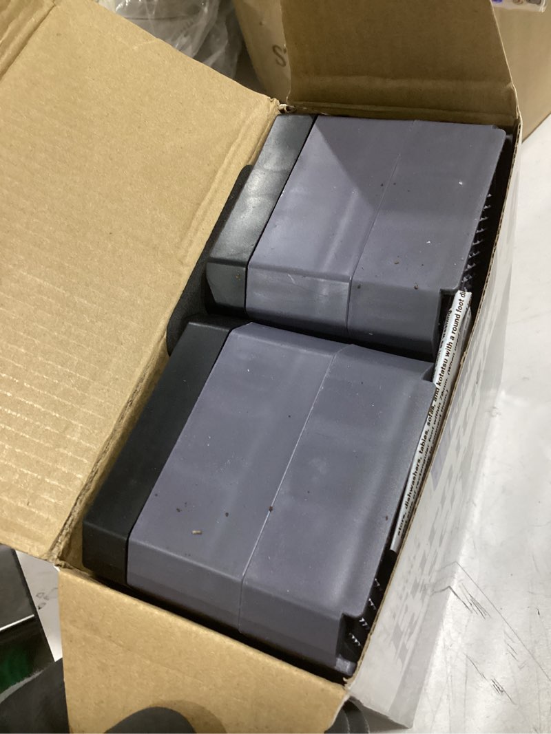 Condition photo showing Good Condition for bed risers furniture risers heavy-duty rectangular adjustable block lift to 3 inches and 4.3 inches desk, sofa, chair legs, refrigerator, washing machine support up to 4000 pounds square-grey-4 pack 2 layer(3inches)