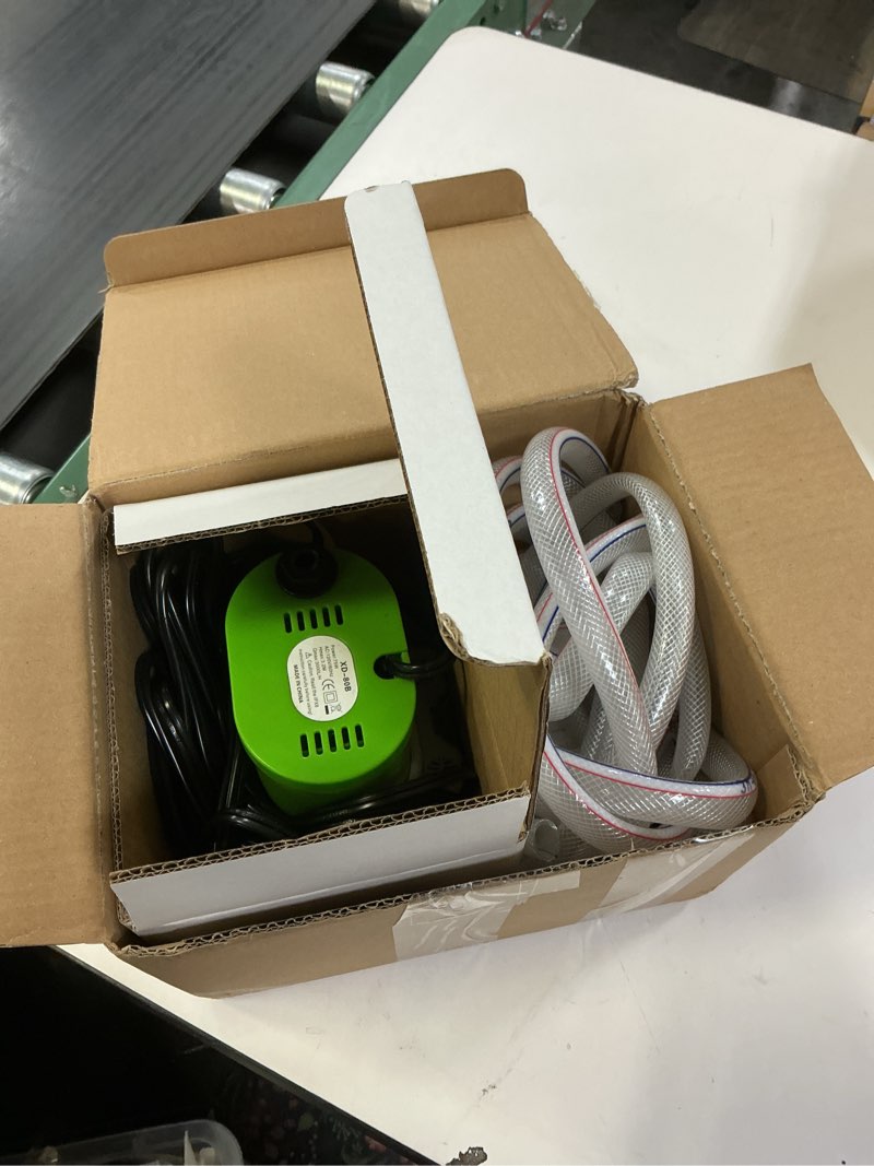 Condition photo showing Good Condition for AgiiMan Pool Cover Pump Above Ground - 850 GPH Submersible Water Pump for Pool Draining, Portable Small Sump Pumps with 16' Drainage Hose and 25' Power Cord, 3 Adapters, Green