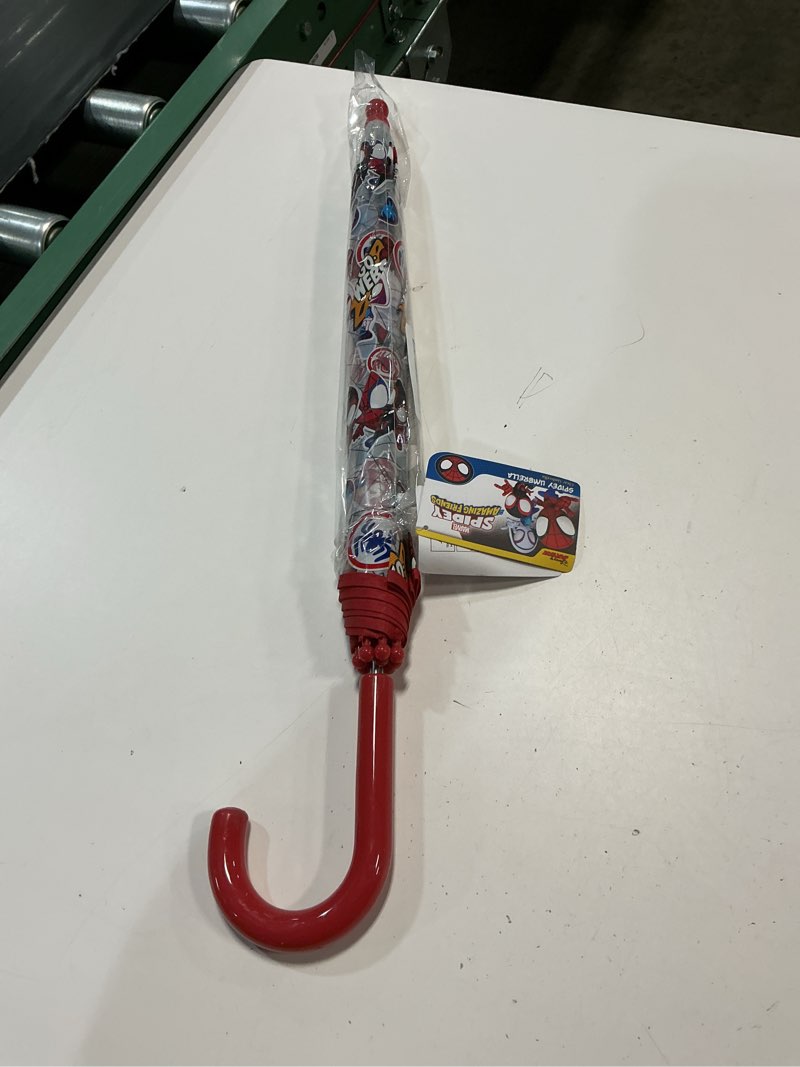Condition photo showing Good Condition for marvel little kids umbrella - spidey and his amazing friends toddler umbrella with hook handle - cartoon superhero sun/rain dome umbrella for kids