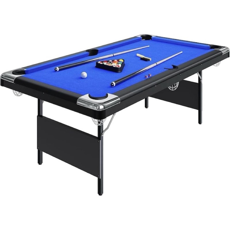 Qeetex 6 Ft-Blue Folding Pool Table