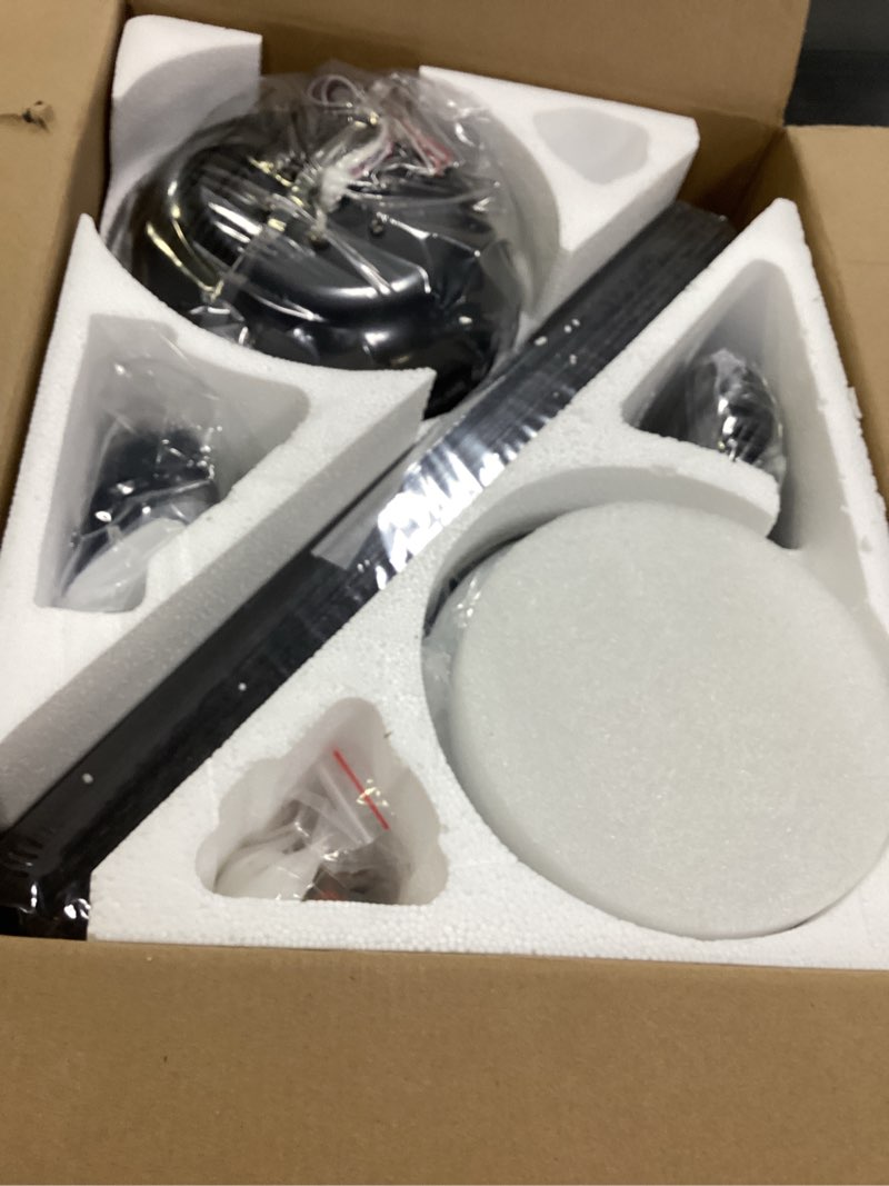 Condition photo showing New/Like New for KNUN 52Inch Black Ceiling Fan, Low Profile Ceiling Fans with Lights and Remote/APP Control, 8 Blades, Noiseless, DC Motor, Flush Mount Ceiling Fan for Bedroom Living Room, Indoor/Outdoor Use. Black Eight Blades