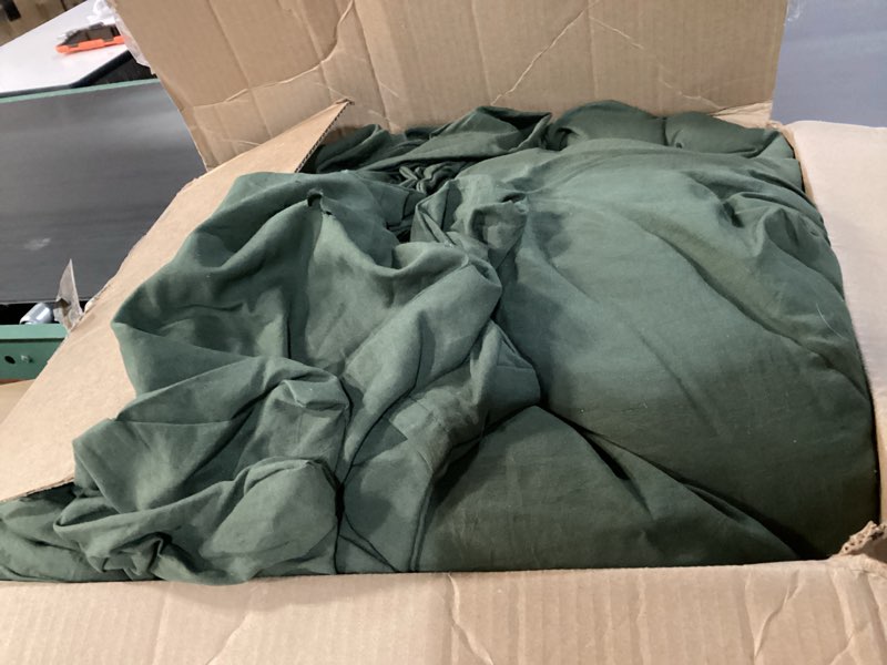 Condition photo showing As Is for bedsure king comforter set, dark green soft prewashed bedding for all seasons, 3 pieces gentlesoft™ bed set, 1 lightweight comforter (104"x90") and 2 pillowcases (20"x36") king(104"x90") 03 - dark green