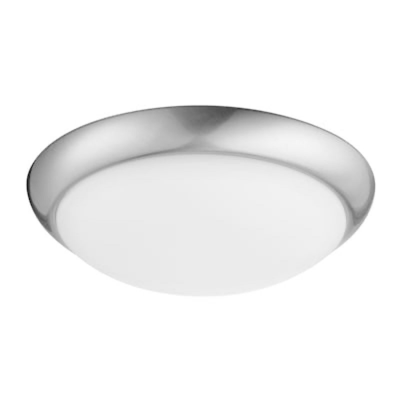 project source 13-in brushed nickel indoor 1 -light led flush mount light with frosted glass