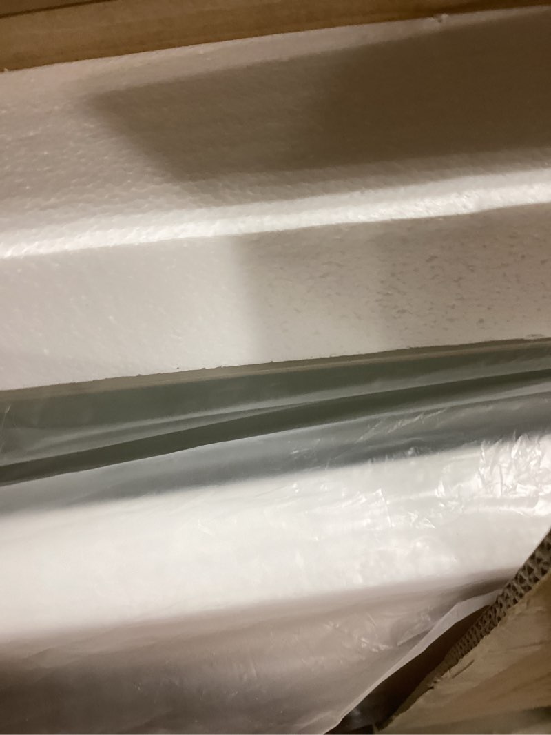 Condition photo showing New/Like New for Keonjinn 48 x 30 in Brushed Nickel Bathroom Vanity Mirror, Rectangular Silver Metal Framed Wall-Mounted Mirror Square Corner Modern Farmhouse Rectangle Mirror for Over Sink(Horizontal/Vertical) Brushed Nickel 30"L x 48"W