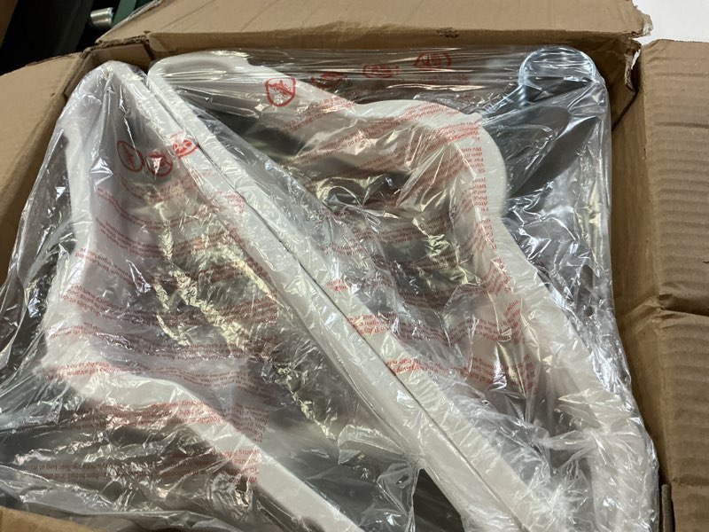 Condition photo showing New/Like New for house day premium velvet hangers 100 pack white, non-slip flocked felt hangers, sturdy clothes hanger with 360° rotatable hook, heavy duty durable slim coat hanger for closet space saving white/ silver 100 pack