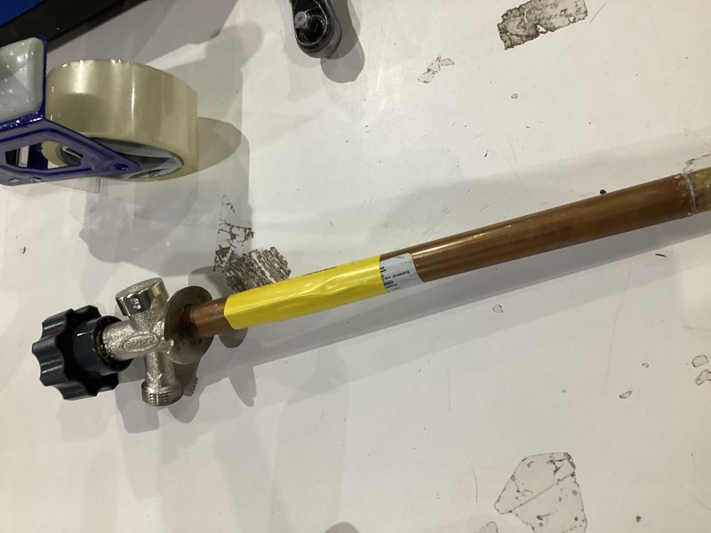 Condition photo showing As Is for water valve