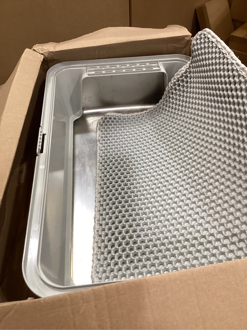 Stainless steel litter box XL enclosed cat litterboxes with lid for big cats 
