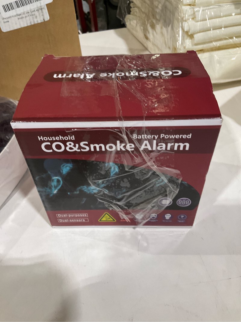Condition photo showing As Is for 2 Packs, 2 in 1 CO & Smoke Detectors,Carbon Monoxide Detectors,Smoke Detector Battery Powered,?Include 3 * 1.5V AA Battery?,85 db Smoke Alarm,Fire Alarm,Easy Install,Portable 2-Pack