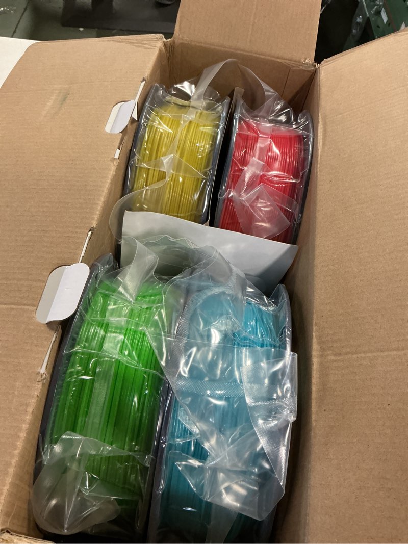 Condition photo showing New/Like New for SUNLU PETG Glow in The Dark Filament Bundle, Luminous PETG 3D Printer Filament 1.75mm, Dimensional Accuracy +/- 0.02mm, 4kg in Total, 1kg per Spool, 4 Pack. (Glowing Blue/Green/Red/Yellow) Petg 4kg Glow in the Dark - Glowing Blue/Green/Red/Yellow 4 KG