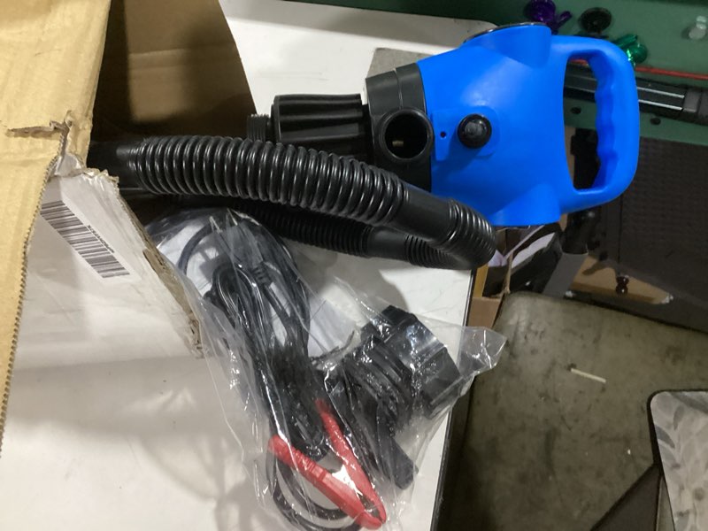 Condition photo showing New/Like New for electric drum barrel pump, 110v-240v ac/ 12v dc power, 55 gallon electric transfer pumps with 2-inch bung adapter, 5 gpm flow rate, suitable for def, diesel, water, antifreeze