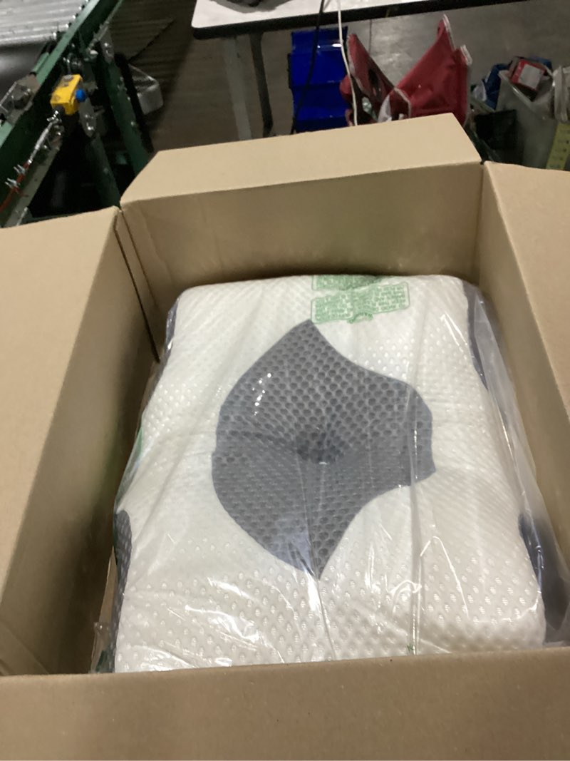 Condition photo showing Good Condition for osteo cervical pillow for neck pain relief, hollow design odorless memory foam pillows with cooling case, adjustable orthopedic bed pillow for sleeping, support for side back sleepers standard high(24.5*16.5*5.2/4.1 inches) white