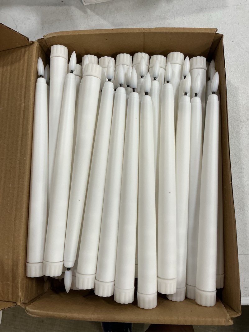 Condition photo showing Good Condition for 50 pcs flameless taper candles battery operated bulk 9.7 inch led flickering flameless candlesticks realistic candle lights for home dinner wedding church christmas decor 9.7 inch 50