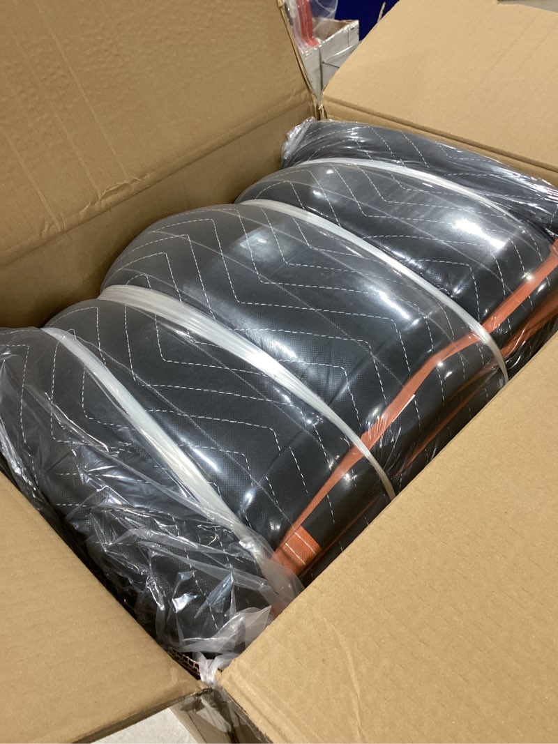 Simpli-Magic Heavy Duty Padded Moving Blankets (12 Pack),Black/Orange