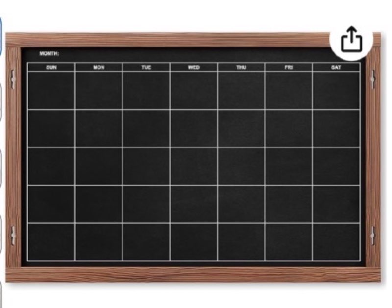 2-in-1 double-sided magnetic chalkboard 24"x16", chalk calendar board & large blackboard for kitchen
