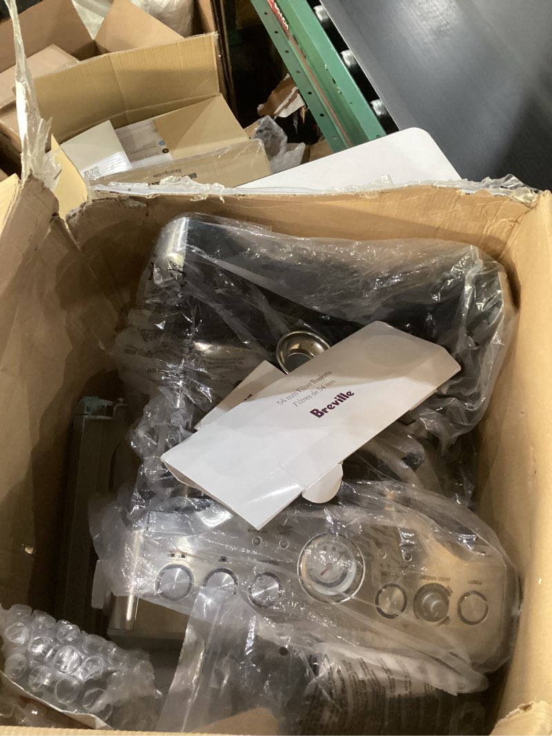 Condition photo showing As Is for HAS BROKEN PIECES Breville Barista Express Espresso Machine BES870XL, Brushed Stainless Steel
