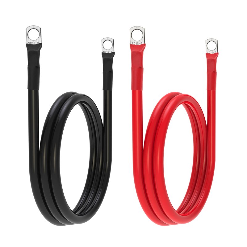 6 AWG Battery Cable 6 Gauge Battery Wires with 5/16 terminals Power Inverter Cables for Solar Boat M
