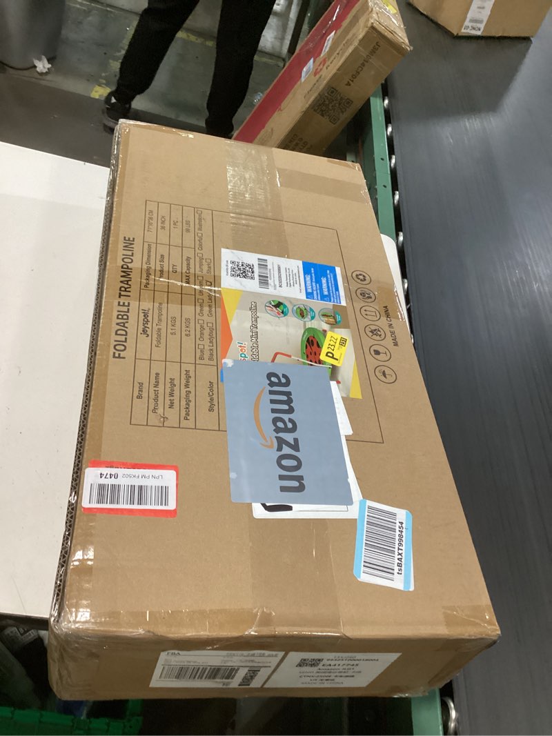 Condition photo showing New/Like New for Premium 3FT Foldable Toddler Trampoline for Kids Ages 3-6, 36 Inch ASTM Certified Mini Trampoline with Adjustable Handle, 100 lbs Capacity, Quiet Elastic Bands, Safe for Indoor Outdoor Use Green Ladybug