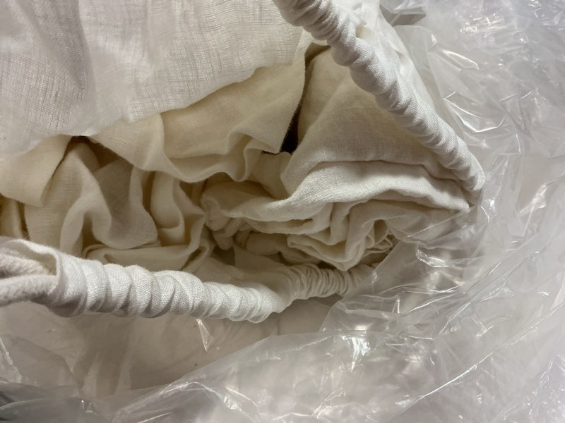 Condition photo showing Good Condition for european linen sheet set, king, ivory
