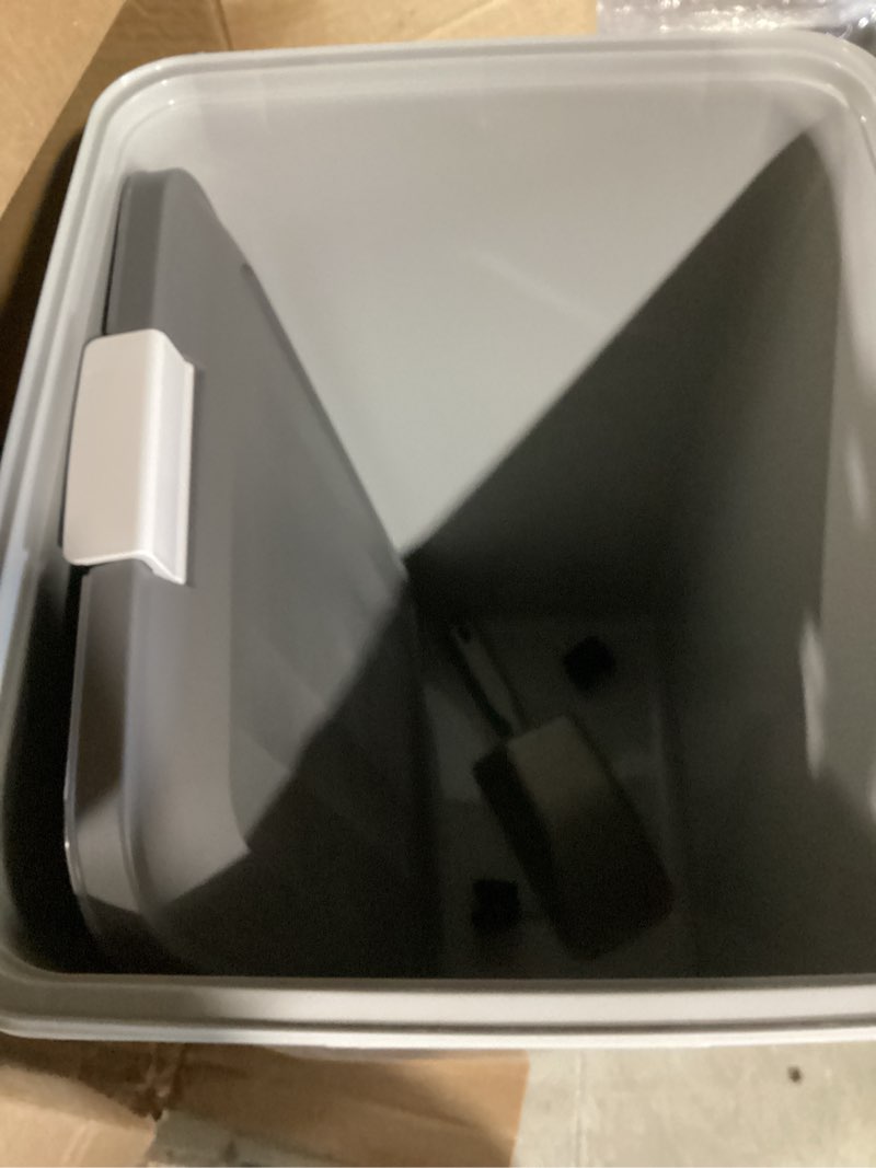 Condition photo showing As Is for ikea plastic manual-lift bin (light grey, 101 oz, 3 l)