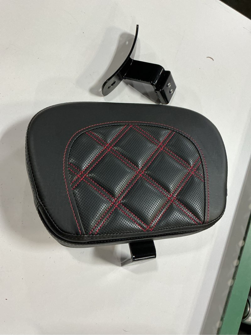 Condition photo showing As Is for front driver rider backrest pad fit for harley road glide black 