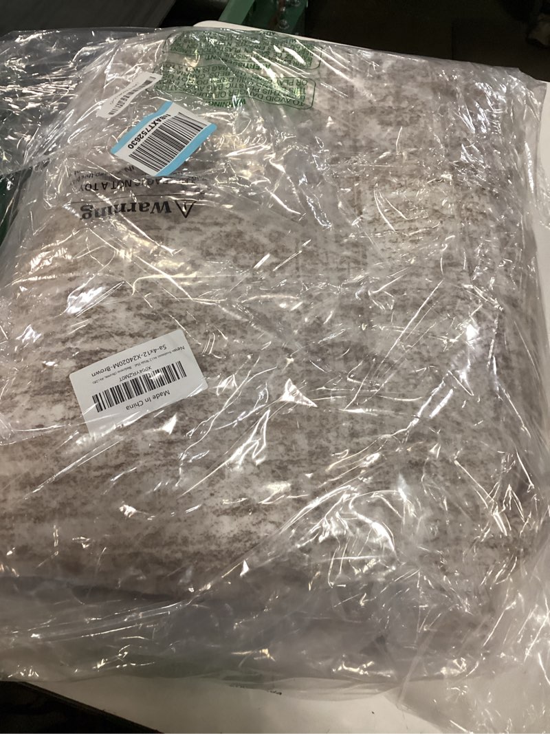 Condition photo showing Good Condition for soalmost 4x12 wide hallway runners: washable 12ft runner rug for entryway living room soft vintage non slip carpet runner for kitchen dining room nursery bedroom (brown, 4x12ft) brown 4' x 12' (runner)