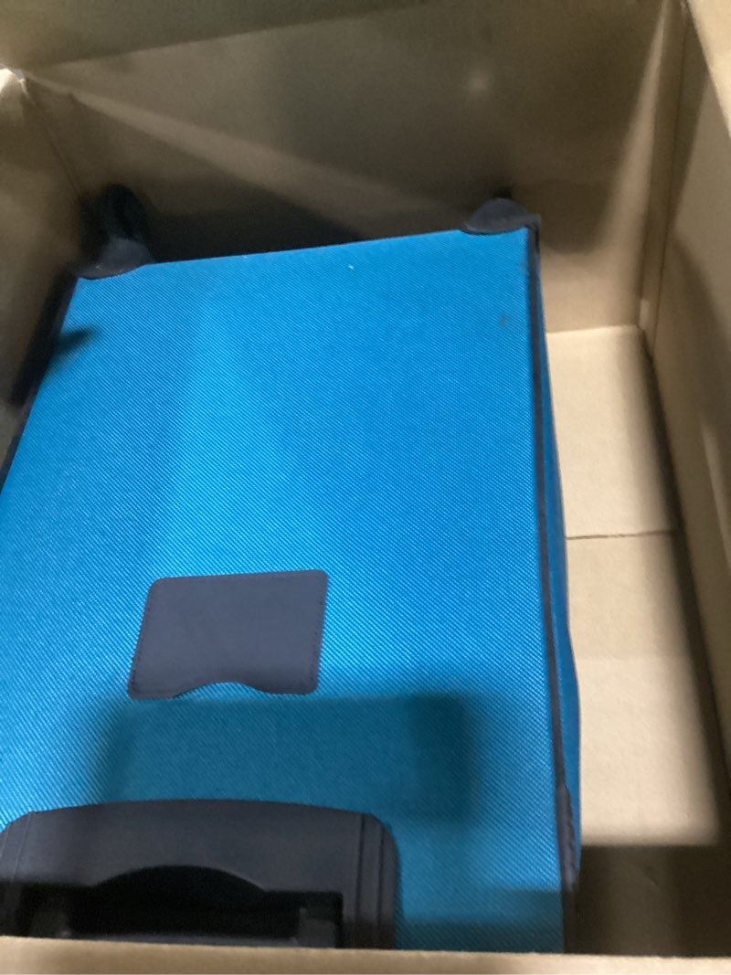 Condition photo showing As Is for U.S. Traveler Rio Carry-on Luggage, Lightweight Softside Suitcase, Rolling 20" Carry On Luggage Teal 4 Wheel Set