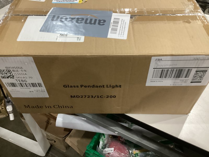 Condition photo showing As Is for CASAMOTION Pendant Lighting Kitchen Island Modern Clear Glass Organic Globe Gold Brass Adjustable Cord Hanging Light Fixtures Dining Room Table Bar Counter Bedroom 8 Inch Height 2 Pack Clear 8"H-2 Pack