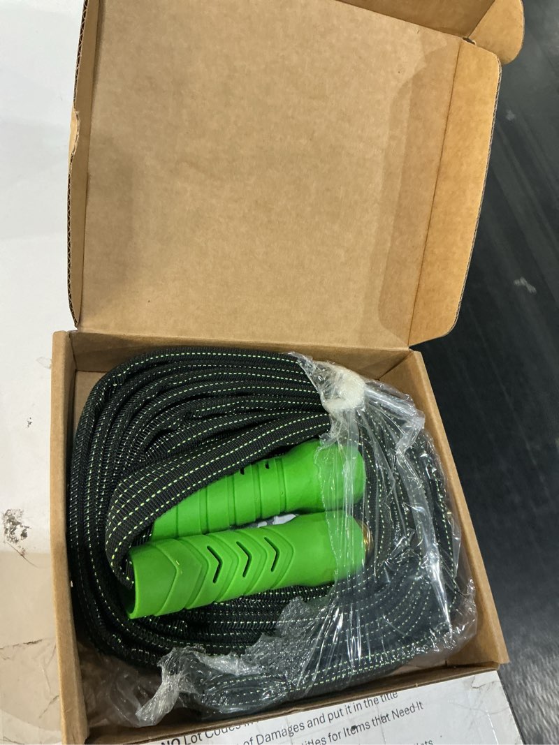 Condition photo showing Good Condition for 10ft lightweight garden hose,flexible water hose with solid brass head,kink-free,collapsible hose,high pressure flat water hose for rv,boat,car wash,garden,yard,camper,outdoor (green-black, 10 feet) green-black 10 feet