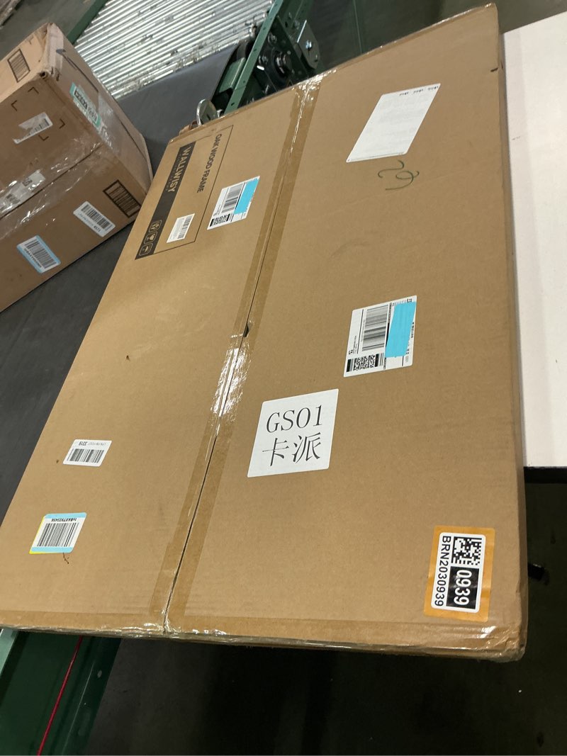 Condition photo showing New/Like New for 24x36 Poster Frame, Solid Oak 24x36 Picture Frames with Mat to 20x30, 36x24 Natural Wood Frame Horizontal or Vertical Wall Mounting, Set of 1 24x36 in - 1P Natural Oak