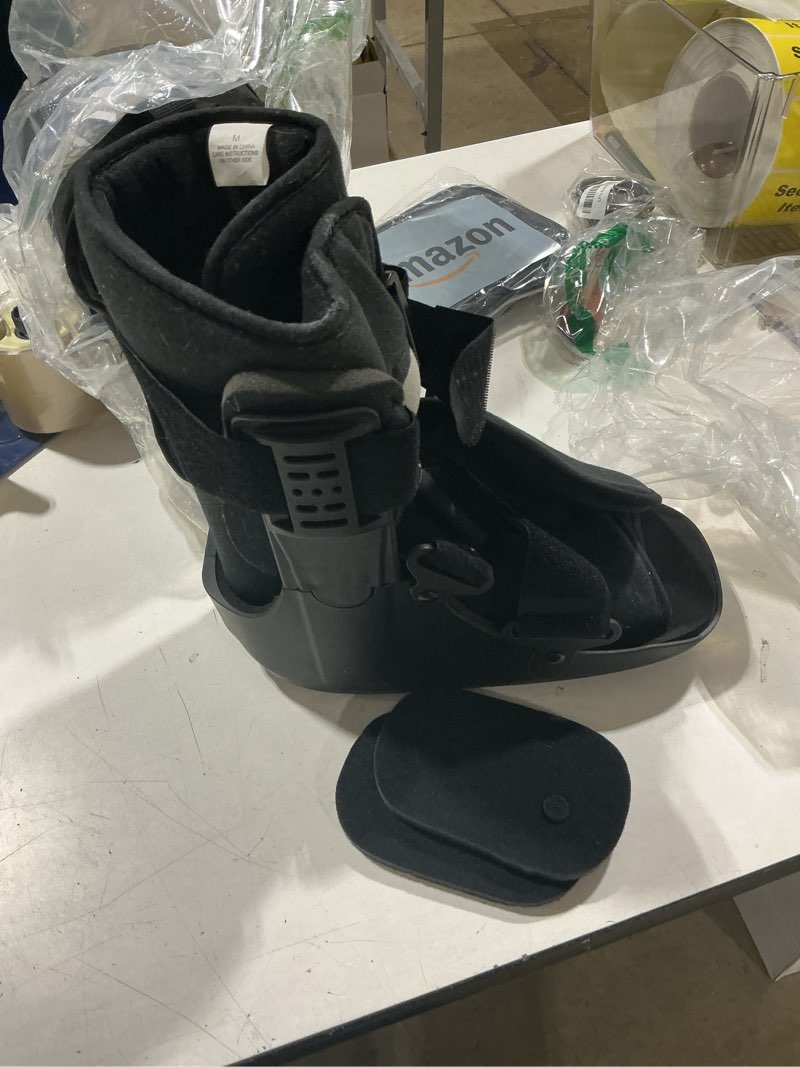 Condition photo showing Good Condition for jewlri walking boot for broken & injured foot, sprained ankle, fracture, m | short air cam walker boot, fracture recovery support, adjustable, for women & men, fits left or right foot, black medium