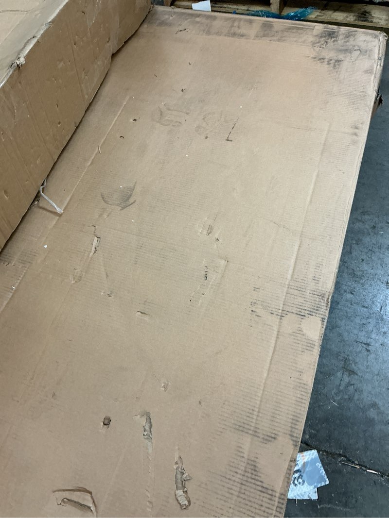 Condition photo showing Good Condition for signature design by ashley cabalynn farmhouse dining extension table with 1 removable center leaf, light brown