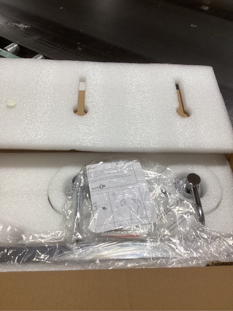 Condition photo showing New/Like New for Stainless Steel Milk Glass Vanity Lights for Bathroom, 3 Light Polished Chrome Bathroom Light Fixtures Over Mirror, Ceramic E26 Sockets Wall Mounted Polished Chrome 3 Light