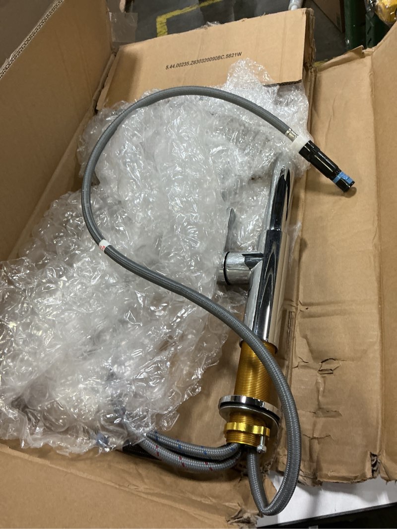 Condition photo showing As Is for Kraus KPF-2620CH Oletto Single Lever Pull Down Kitchen Faucet, 16 Inch, Chrome