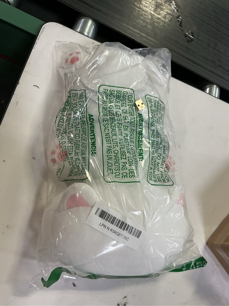 Condition photo showing Good Condition for electric heating pad for period cramps, cuddly soft 14" white cat plush with a hot soft belly usb powered, heating pad neck shoulder pain relief, gift for women daughter wife
