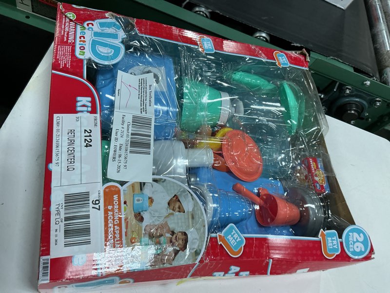 Condition photo showing As Is for kid connection electronic kitchen appliance play set, 26 pieces, toddler toys