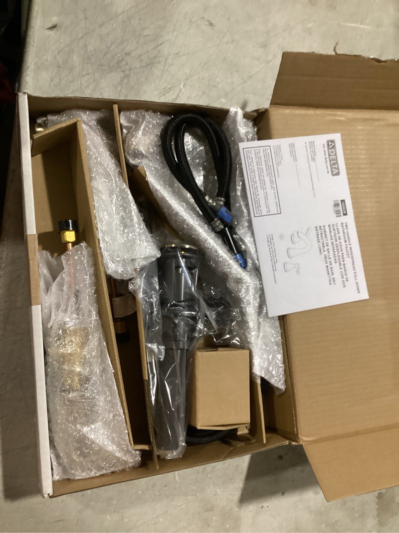 delta arvo brushed gold bathroom faucet with sprayer, 8 inch 3 hole widespread bathroom sink faucet 