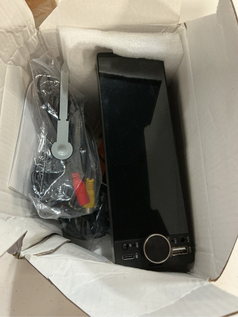 Condition photo showing Good Condition for single din car stereo with apple carplay & android auto, hd touch carplay screen, backup cam,bluetooth, usb type-c, swc, eq, fm radio (with external mic) (6.36 inch)