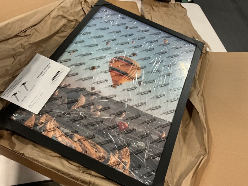 Condition photo showing Good Condition for set of 8x11 black picture frames – modern lightweight wall or desk display