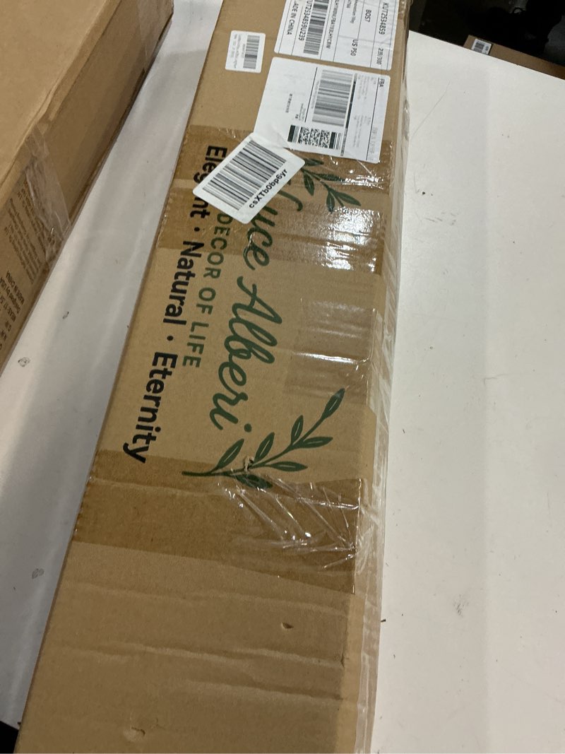 Condition photo showing Good Condition for artificial boston fern bush - set of 2 45inch fake ferns with 55 fronds, large hanging faux plants decor, uv resistant faux fern vines silk greenery for outdoor indoor, porch, farms, patio 45inch green