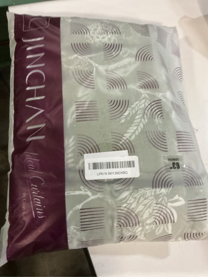 Condition photo showing New/Like New for jinchan Blackout Floral Curtains for Bedroom 63 Inches Long White on Sage Green Printed Flower Black Out Curtains Back Tab Window Treatment Farmhouse Drapes Set 2 Panels *Jacobean Tone Green 52"W x 63"L (Pack of 2)