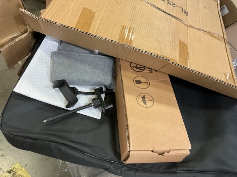 Condition photo showing Good Condition for 25 '' ring light wall mount with phone holder, rotatable triangle boom arm overhead light stand for photography lighting studio, live streaming, salon, barber light, beauty tattoo light