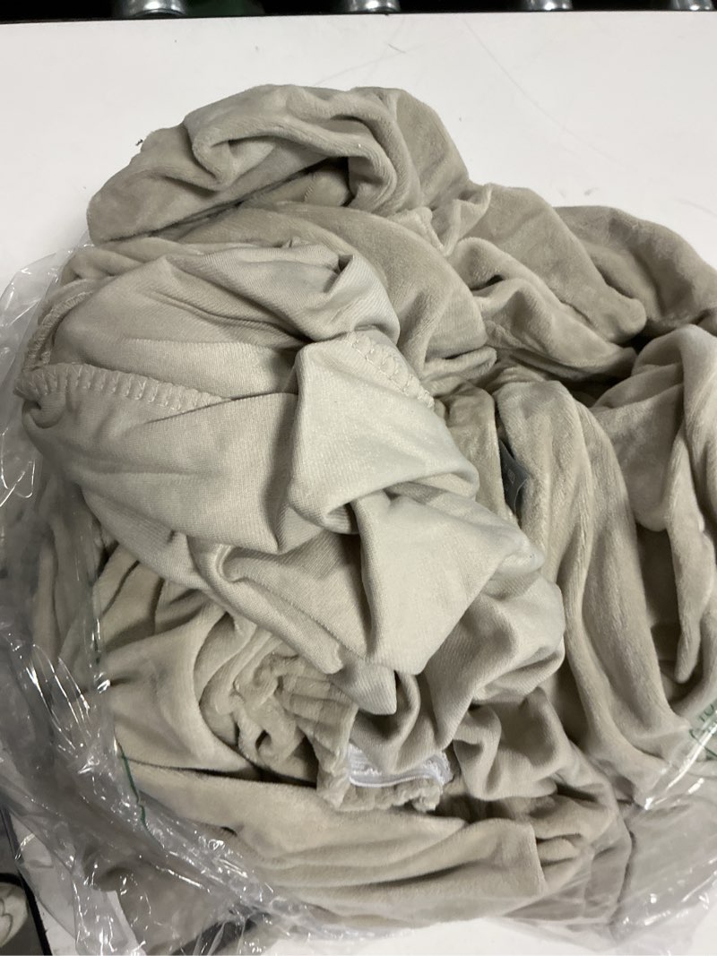 Condition photo showing Good Condition for h.versailtex stretch velvet loveseat covers for 2 cushion couch covers for living room sofa covers slipcovers with non slip straps bottom, ultra thick comfy velour (width 58"-72", oatmeal) oatmeal loveseat