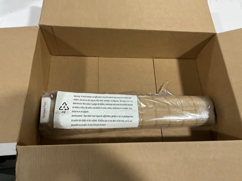 Condition photo showing Good Condition for lazblinds cordless blackout bamboo roman shades, room darkening blinds for interior windows, thermal insulated roll up bamboo blinds for home & patio, 23" w x 64" h, papara carbon