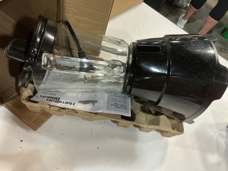 Condition photo showing As Is for hamilton beach power elite wave action blender for smoothies, 40 oz glass jar, 12 functions including puree, crush ice, 700 watts - black (58148a) black 40 oz. glass jar