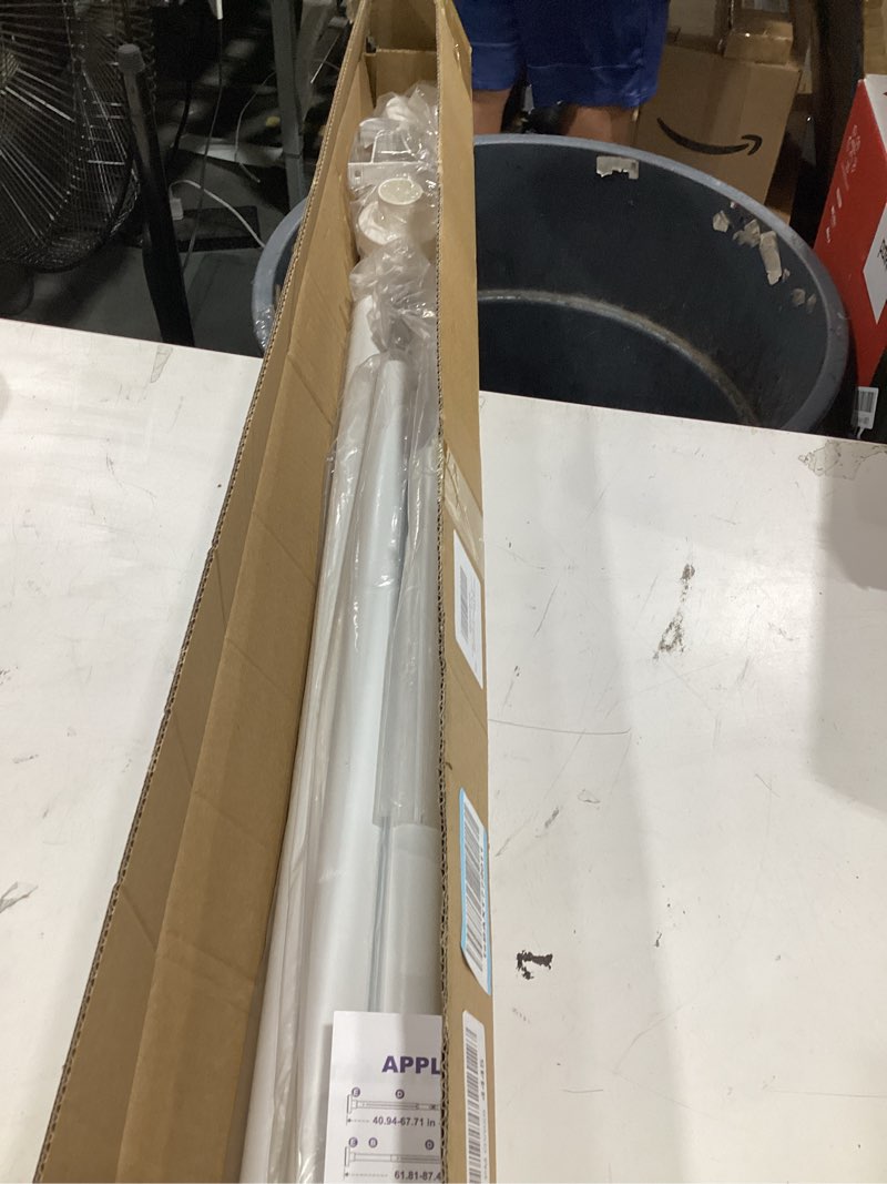 Condition photo showing Good Condition for aizesi 41-144 inch heavy duty white tension curtain rod - no drilling, adjustable, rust-resistant for outdoor, living room, window, bathroom white 41" to 144"