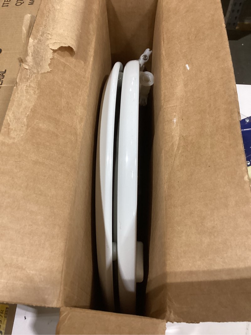 Condition photo showing Good Condition for mayfair nextstep2 slow-close toilet seat with built-in toddler potty training seat, removable, white, round round 2-in-1 toilet seat