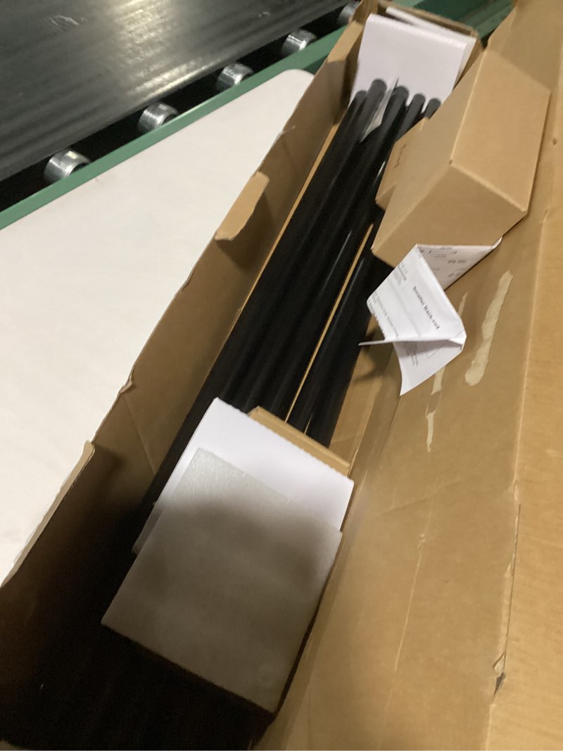 Condition photo showing Good Condition for KAMANINA 1 Inch Double Curtain Rods 66 to 120 Inches (5.5-10 Feet) Telescoping Heavy Duty Drapery Rod for Windows 54 to 115, Netted Texture Finials, Black Black 66-120"