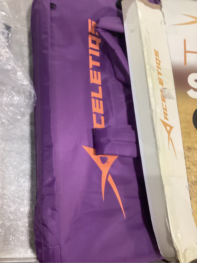 Condition photo showing Good Condition for Heated Stadium Seats for Bleachers with Back Support – USB Battery Included - Upgraded 3 Levels of Heat - Foldable Chair - 4 Pockets for Snacks, Cup Holder - for Camping, Games & Sports (Purple)