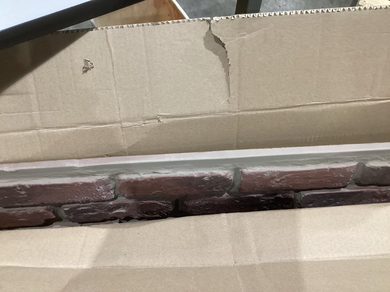 Condition photo showing Good Condition for EverStone Aged Brick Faux Brick Panel, 46 7/8"W x 27"H x 1 1/4"D, Burnished Red Color