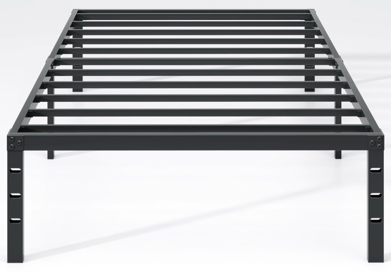 NEW JETO Metal Bed Frame,Twin Size Bed Frame with Storage Space,Heavy Duty Sturdy Mattress Foundatio